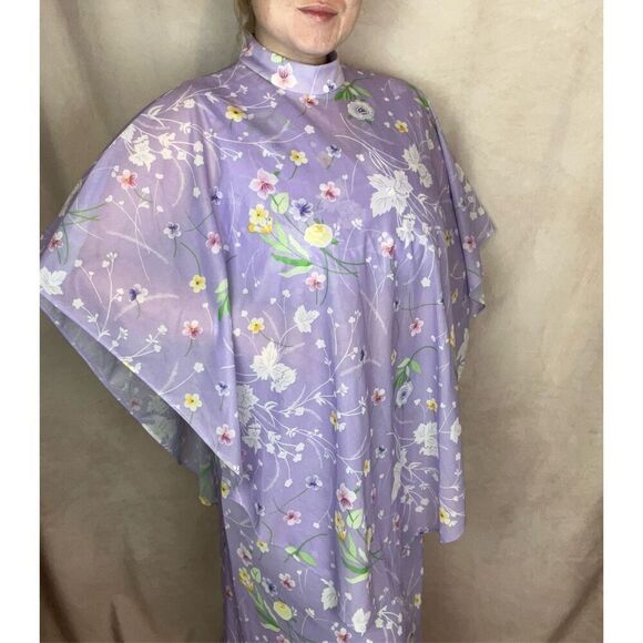 Vintage 1970s L/XL Floral Whimsical Dress Mod MCM Plus Size - Picture 3 of 12